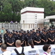 Police in Kunming block protestors.